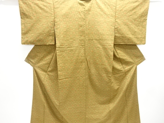 JAPANESE KIMONO / TSUMUGI / WOVEN CROSS KASURI PATTERN